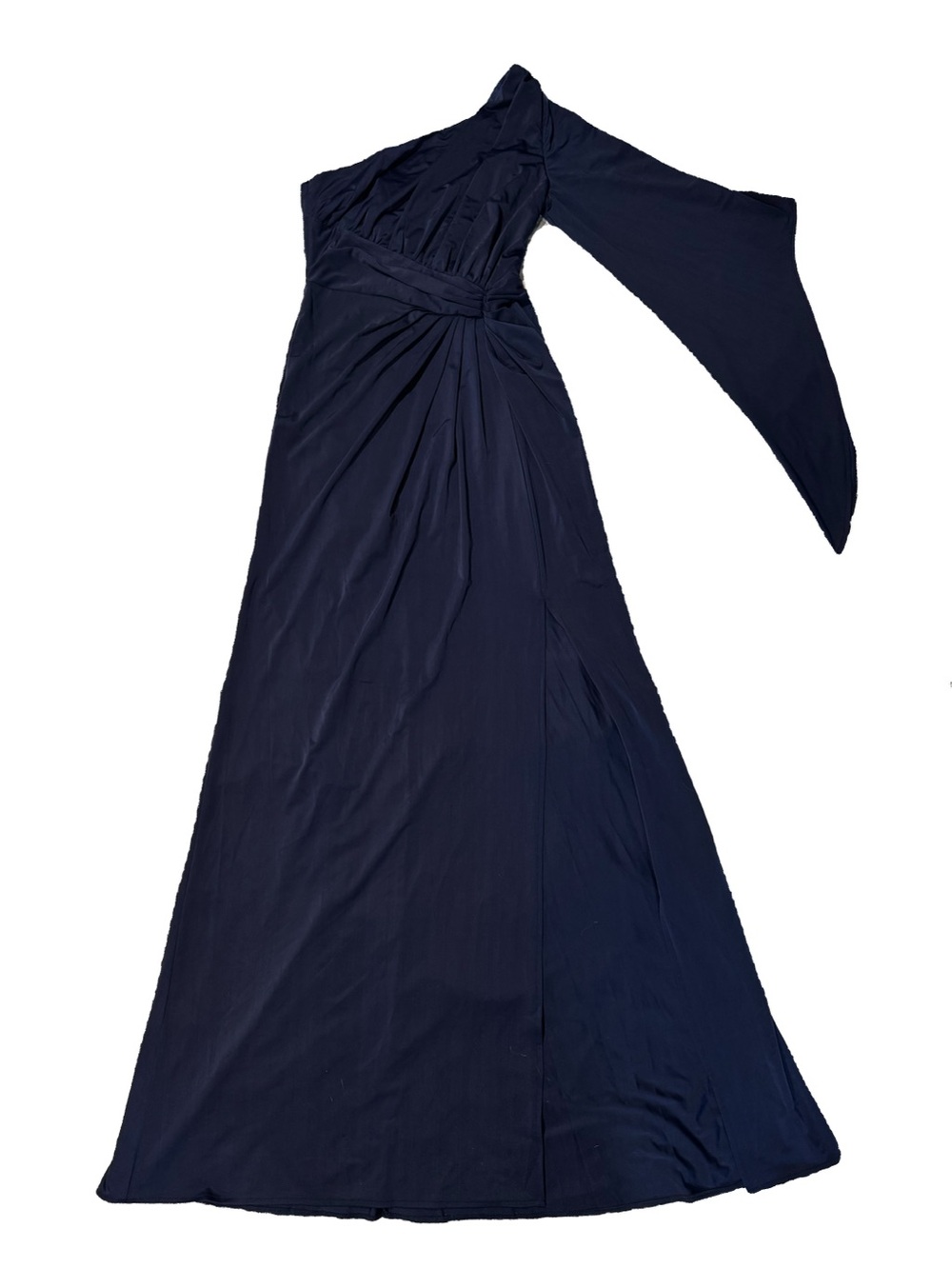 Asymmetric One-Shoulder Navy Evening Dress